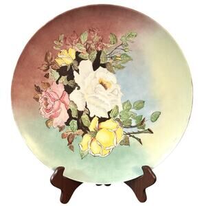 Hutschenreuther Selb Bavaria Germany Artist Stulham Signed Rose Charger Plate!
